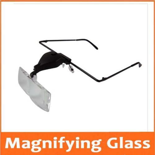 1.5X 2.5X 3.5X Illuminated Glasses Style Reading Repair Supporting Glasses Magnifier Loupe Magnifying Glass with LED Lamp