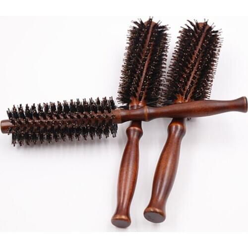 1 PCS Salon Wooden Antistatic Heat Resistant DIY Boar Bristle Hair Curl Brush