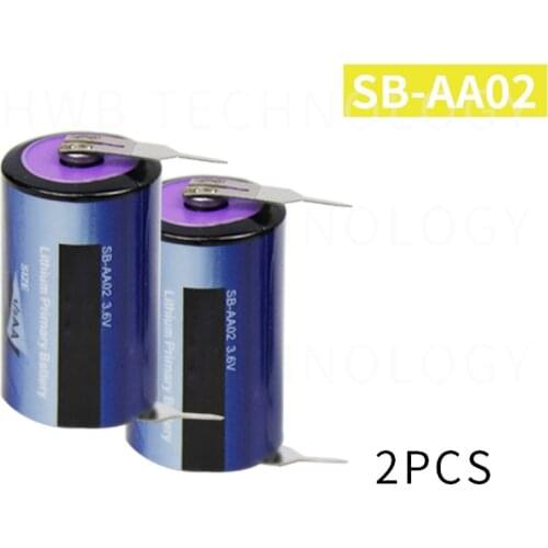 2pcs High Quality Korea Tekcell SB-AA02 3.6V LS14250 ER14250 lithium battery 1/2AA with solder pins SBAA02