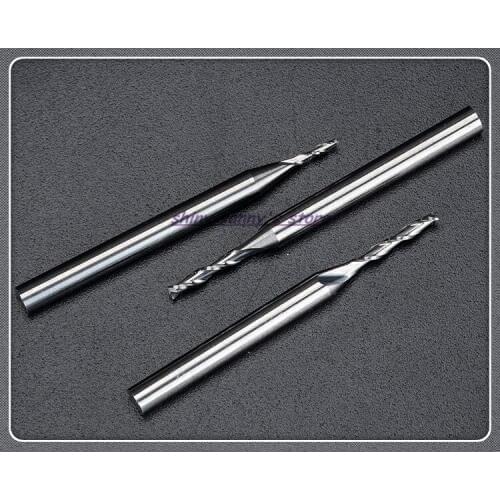 3.175x2.5x8/10/12mm Double Flute Spiral End Mill Acrylic PVC MDF Milling Cutter Tungsten Cutting Tool CNC