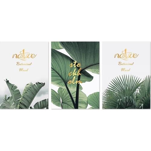 3PCS Tropical Leave Botanical Wall Art Canvas Print Plant Casual Canvas Wall Art Wall Picture For Living Room