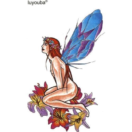 50pcs Flower Fairy waterproof temporary tattoos men maquiagem gold tattoo stickers tatuaje temporal tatoos beauty animal tatto
