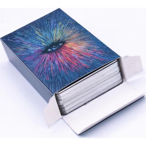 79pcs Deck Tarot Cards DIY Silver Plating Prisma Visions Tarot Cards Divination Fate Deck Board Game Cards For Family Party
