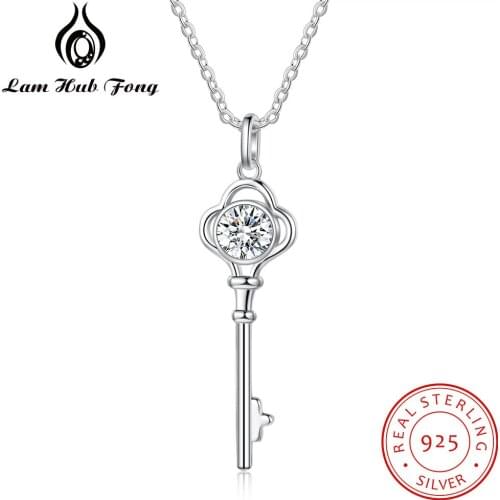 925 Sterling Silver Moissanite Necklaces & Pendants Passed Fine Jewelry Woman Girlfriend,Wife,Mom (Lam Hub Fong)
