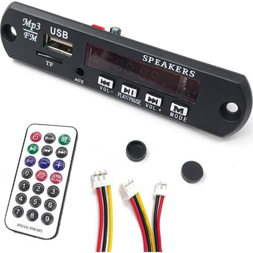 Wireless Bluetooth-compatible 5.0 5V 12V MP3 WMA Decoder Board Car Audio USB TF FM Radio Module Color Screen MP3 Player