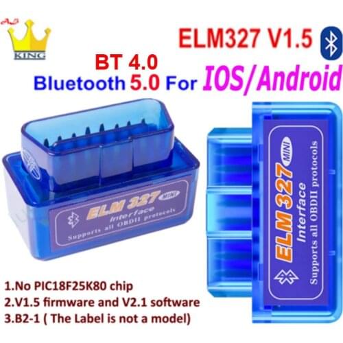 Bluetooth mini ELM 327 V1.5 OBD Scanner For ios Android OBD2 ELM327 Mini ELM327 Bluetooth OBD2 Scanner ELM327 OBD2 Code Reader