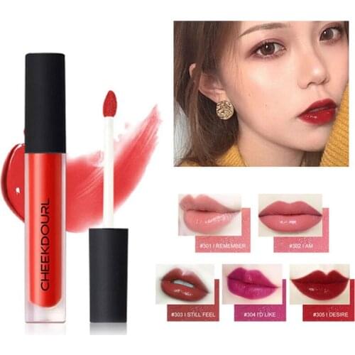 CHEEKDOURL Waterproof Nude Matte Velvet Glossy Lip Gloss Lipstick Lip Balm Lip Tint 5 Colors Women Fashion Makeup Gift