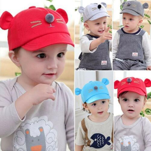 Cute Cat Ear Baby Hat With Ears Baseball Cap Summer Boy Girl Sun Hat Snapback Unisex Cartoon Kitten Baby Cute Cap