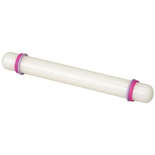 DHDL!23 cm / 9" Non Stick Fondant & Sugarcraft Rolling Pin with Spacing Guide Rings