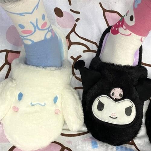 Girl Indoor Slippers Cute Japanese style Kawaii Home Shoes Indoor Non-slip Floor Cotton Slippers Warm Rubber Bottom Slippers