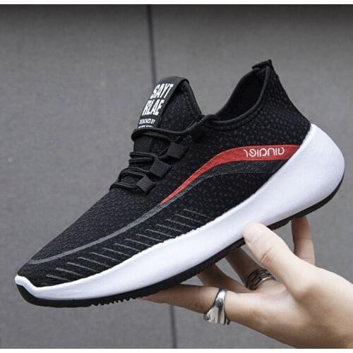 Breathable mens shoes flying woven couple running shoes soft sole sports shoes 2021 spring new fashion