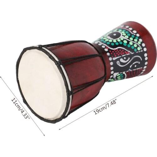 E9LE 4 inch Professional African Djembe Drum Bongo Wood Good Sound Musical Instrument