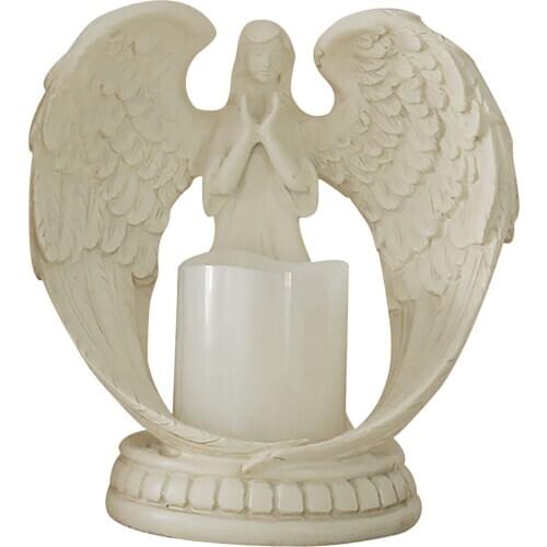 Angel Prayer Electronic Candle Holder Wedding Gift European Home Decoration Decoration fairy garden Resin Fairy 45a