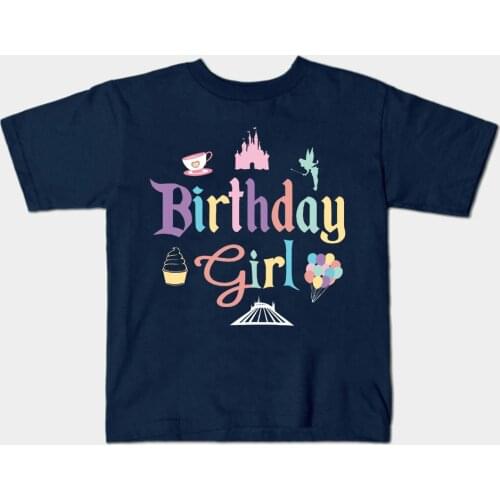 Birthday Girl Castle Matching T Shirt Birthday Party Shirts Gift for Birthday Girl Kids Summer Clothes Cotton Girl Clothing Tees