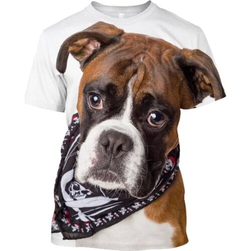 Mens 3D Printed Animal Boxer Dog T-shirt Harajuku Hunting Funny Womens Tee Summer O-neck Short Quick-drying sweatshirt