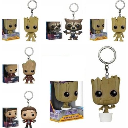 Funko POP Pocket Keychain Star-Lord Rocket Tree Man Action Figure Toys