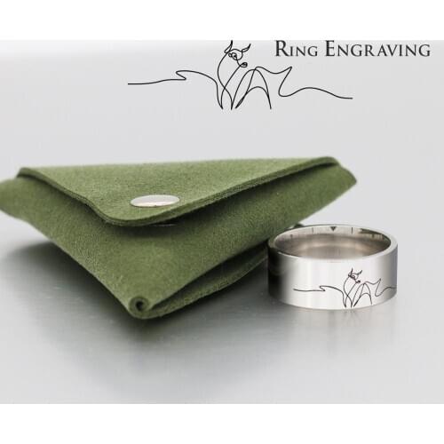 Custom Cow Personalized Stainless Steel Ring Gift For Friend Engraved Lover Jewelry