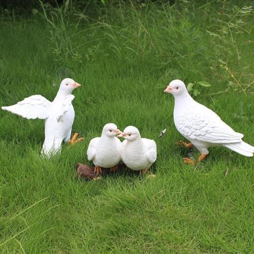 Dove creative simulation ornament bird Statue animal sculpture crafts Home Furnishing Garden Decor pigeon figure doves figurine