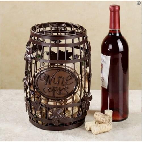 The creative wine corks rack wine bucket style and wine goblet glass style corks rack metal decoration