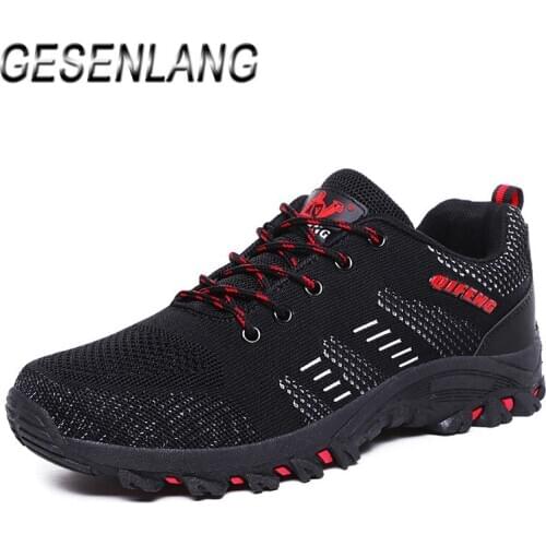 Mens Trekking Hiking Shoes Breathable Sneakers Outdoor Camping Climbing Big Size Male Nonslip Wearable Trail Mountain Shoes New