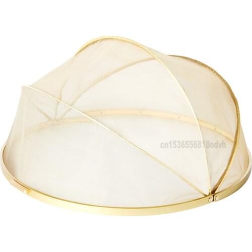 Food Cover Household Metal Dustproof Fly Proof Insect Proof Leftover Cover Folding Dining Table Food Cover