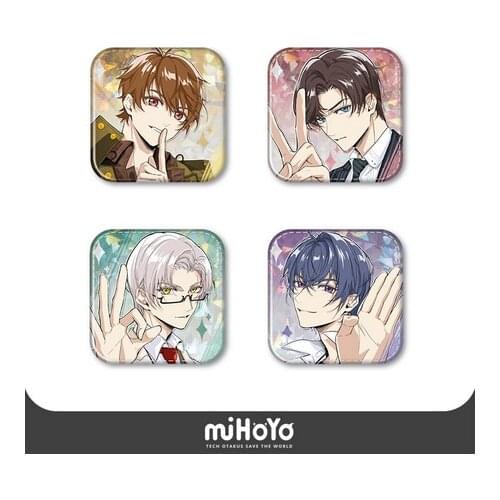 HOT Anime Tears of Themis Vilhelm Marius Raven Square Badge Button Brooch Pins Collection Medal Souvenir Clothing Decor Cosplay