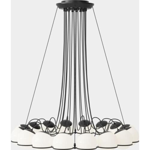 Multi-ball chandelier warm living room bedroom model room Nordic art ring glass ball chandelier