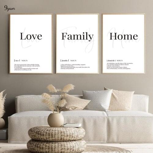 Minimalist Letter Poster Love Family Home Quotes Wall Art Print Picture Canvas Painting Modern Artwork Living Room Decoration