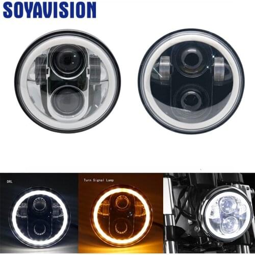 5-3/4" Round Headlamp for motorcycles light 1200 883 Parts Turn Signal Light motor 5.75 Inch Projector LED Moto Headlight