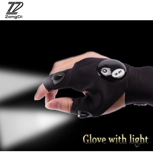 ZD Glove LED Flashlight Nighttime Repair Rescue Tool For Audi A4 B6 B8 VW Passat B5 B7 Skoda Octavia A7 A5 Renault Megane 2 3