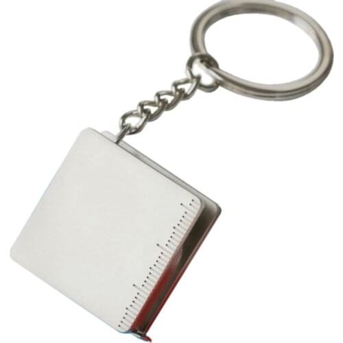 Portable Band Tape Key Chain Metal Ruler Tape Measure Key Ring Measuring Reel Keychain Line Tape Tools Fashion Jewelry W0YA