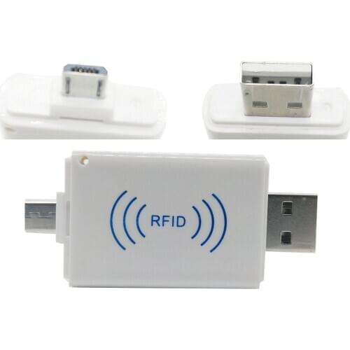 Portable USB Micro USB Double USB 125khz Proximity RFID card Reader for Android PC
