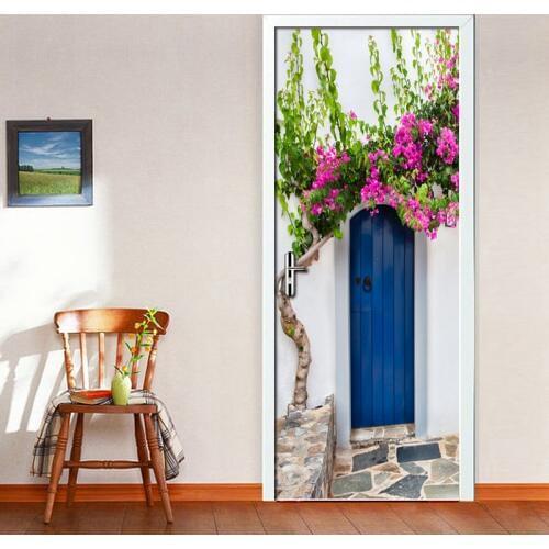 PVC Waterproof Self-adhesive Door Sticker Wall Papers Home Decor Natural Landscape Large Murals Door Mural 3D Wallpaper Roll