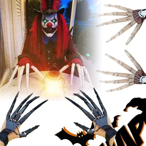 3D Printed Halloween Articulated Fingers Extensions Halloween Finger Decoration Props Horror Ghost Claw Props Movable Finger