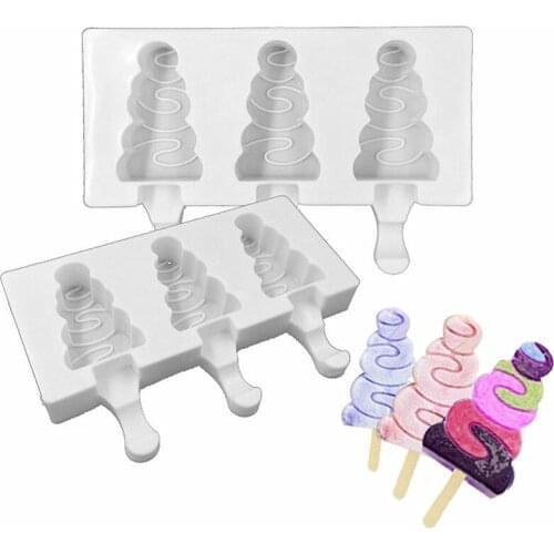 Silicone Ice Cream Molds Ice Cube Tray Food Safe Popsicle Maker DIY Homemade Freezer Ice Lolly Mould Home Ice Cream tools