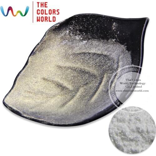 TCWZ667-3 Excellent effect of diamond gold white color pearlescent powder Color shifting magic pigment 1PACK=50g