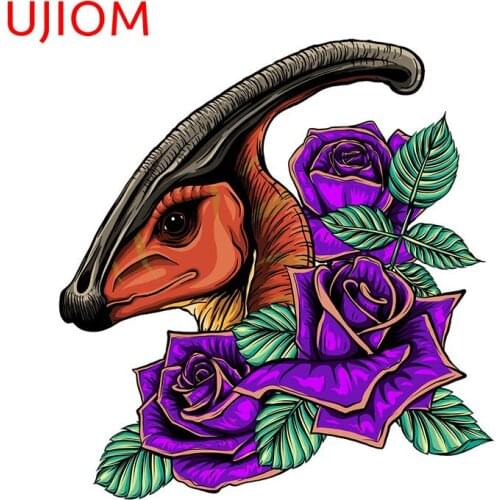 UJIOM Dinosaurus Parasaurolophus Head Wall Decorations Living Room Switch Panel Sticker Room Decor Waterproof Wall Stickers