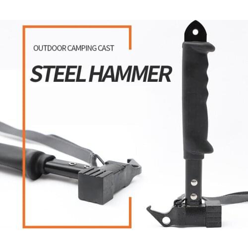 Outdoor Multifunctional Soft Rubber Handle Hammer Camping Tent Canopy Windproof Camping Nail Hammer Nail Puller Hammer Camping