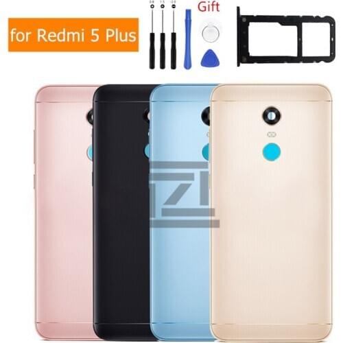 For Xiaomi Redmi 5 Plus Battery Back Cover Metal Rear Door Housing + Card Tray Holder for Redmi 5Plus Repair Spare Parts