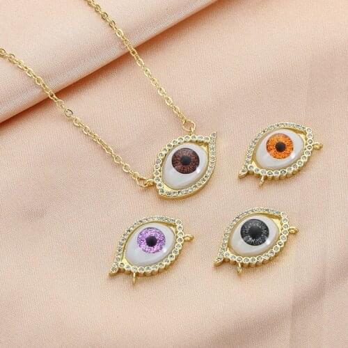 2021 New Retro Devils Eye Necklace For Woman Fashion Trend Geometric Pendant Micro Zircon Temperament All-Match