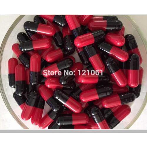 1# 10,000pcs! black-red colored hard gelatin empty capsules(joined or seperated empty capsules size 1,)