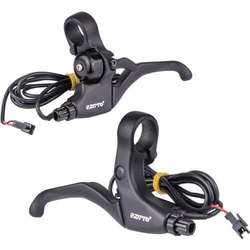 1 Pair Aluminum Alloy Lithium Electric Car Brake Lever with Bell Black Color Electric Bike Brake Lever Handle Model SB4A