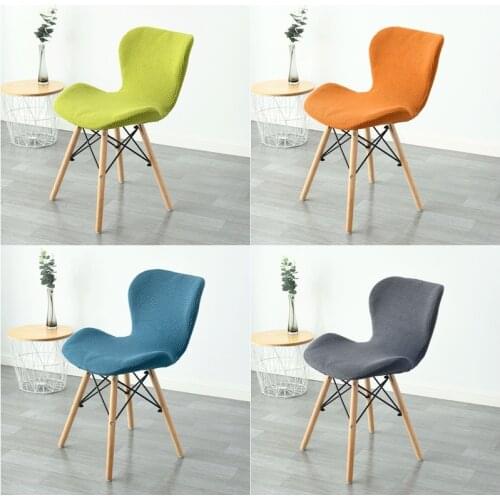 1Pc Curved Butterfly Chair Cover Polar Fleece Dining Stool Accent Chair Slipcover Funda Silla Stretch Washable Housse De Chaise