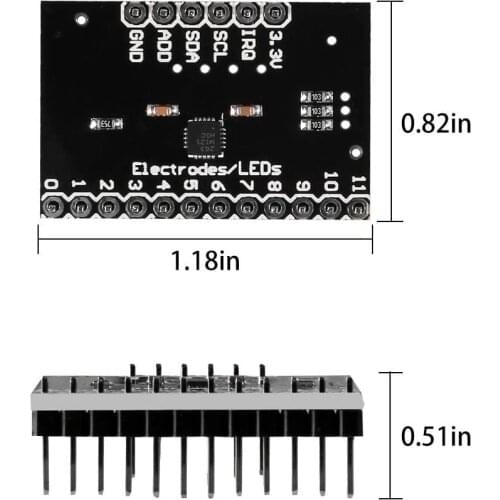 1pc MPR121 Breakout V12 Proximity Capacitive Touch Sensor Controller Keyboard Development Board Module For Arduino
