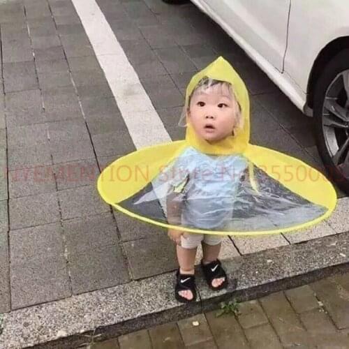 Creative Poncho Childrens Raincoat UFO Rain Coat Cover Funny Baby Outdoor Play Supplies 10PCS