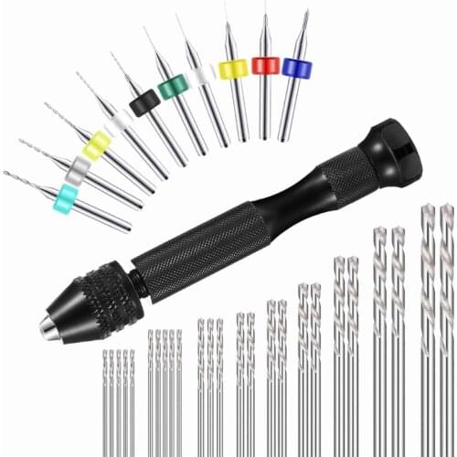 13MC 36 Pcs Hand Drill Bits Set Woodworking Mini Drill for UV Epoxy Resin Mold Jewelry Making