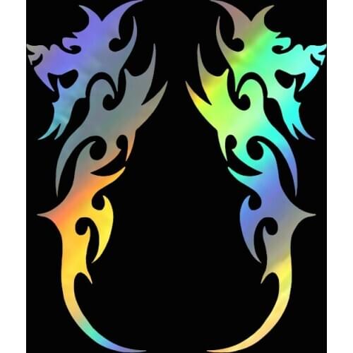 2pcs 7.1*18.5cm Tribal Dragon Car Stickers Decal Vinyl 3D Funny JDM Stickers on Auto Motorcycle Car Styling Tank Cap Decals