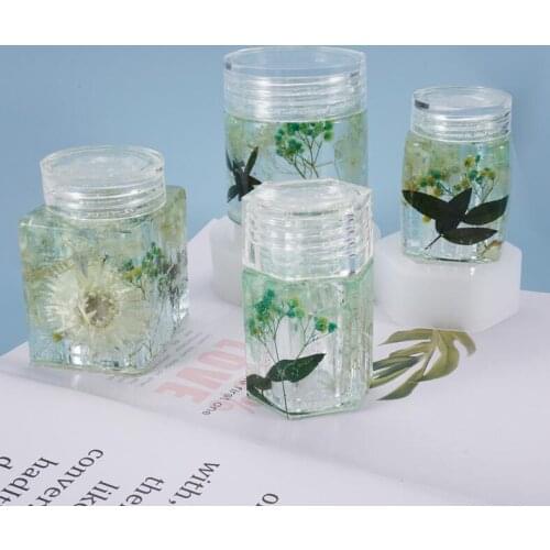 2020 New Transparent Silicone Mould Dried Flower Resin Decorative Craft DIY Storage bottle Mold epoxy resin molds for jewelry