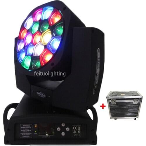 4pcs + Flight Case Lyre Beam Bee Eye Moving Head RGBW 4IN119x15w Led Moving Head Wash Light Mac Aura B Eye k10 Moving Head Light