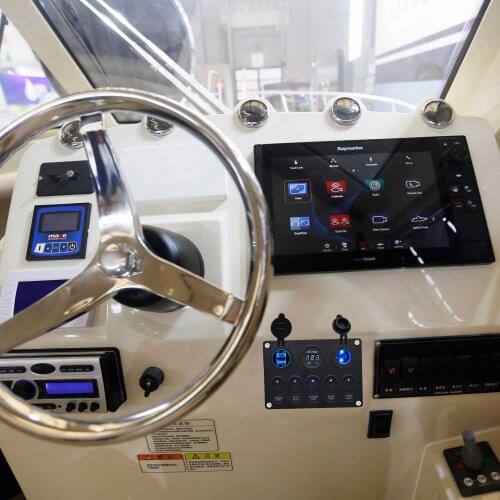 6 Gang Rocker Switch Panel Laser Etched Aluminum Switch Panel Waterproof Light Bar Switch Panel with Cigarette Lighter